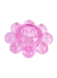 Розовое гелевое эрекционное кольцо-цветок - Toyfa Basic - в Краснодаре купить с доставкой
