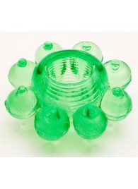 Зеленое эрекционное кольцо-цветок - Toyfa Basic - в Краснодаре купить с доставкой