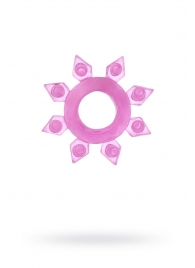 Розовое гелевое эрекционное кольцо-звезда - Toyfa Basic - в Краснодаре купить с доставкой