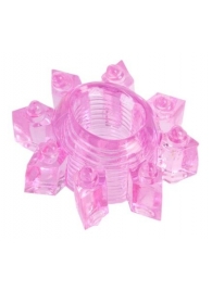 Розовое гелевое эрекционное кольцо-звезда - Toyfa Basic - в Краснодаре купить с доставкой
