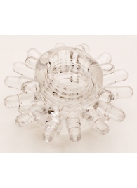 Прозрачное гелевое эрекционное кольцо с шипиками - Toyfa Basic - в Краснодаре купить с доставкой