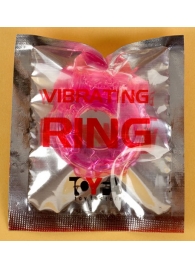 Толстое розовое эрекционное кольцо с вибратором - Toyfa Basic - в Краснодаре купить с доставкой
