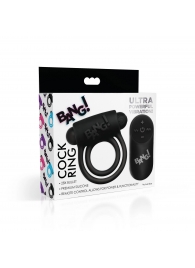 Черное эрекционное виброкольцо 28X Remote Control Vibrating Cock Ring   Bullet - XR Brands - в Краснодаре купить с доставкой