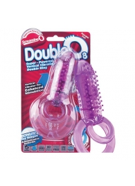 Фиолетовое виброкольцо с подхватом мошонки DOUBLE O 8 PURPLE - Screaming O - в Краснодаре купить с доставкой