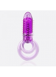Фиолетовое виброкольцо с подхватом мошонки DOUBLE O 8 PURPLE - Screaming O - в Краснодаре купить с доставкой