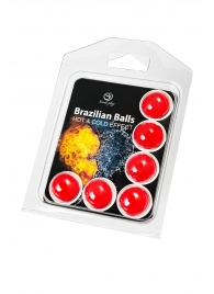 Набор из 6 шариков с массажным маслом Brazilian Balls с охлаждающим и разогревающим эффектом - Secret Play - купить с доставкой в Краснодаре