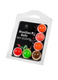 Набор из 6 шариков с ароматизированными массажными маслами Brazilian Balls - Secret Play - купить с доставкой в Краснодаре