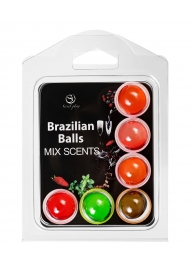 Набор из 6 шариков с ароматизированными массажными маслами Brazilian Balls - Secret Play - купить с доставкой в Краснодаре