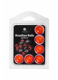 Набор из 6 шариков с массажным маслом Brazilian Balls с ароматом ягод - Secret Play - купить с доставкой в Краснодаре