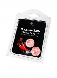 Набор из 2 шариков с массажным маслом Brazilian Balls с тройным эффектом - Secret Play - купить с доставкой в Краснодаре