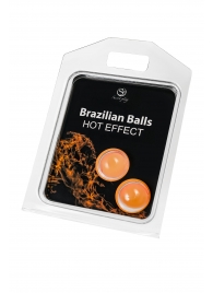 Набор из 2 шариков с массажным маслом Brazilian Balls с разогревающим эффектом - Secret Play - купить с доставкой в Краснодаре