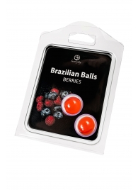 Набор из 2 шариков с массажным маслом Brazilian Balls с ароматом ягод - Secret Play - купить с доставкой в Краснодаре