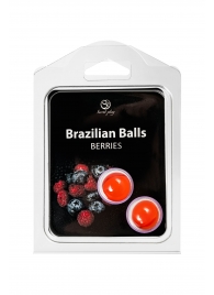 Набор из 2 шариков с массажным маслом Brazilian Balls с ароматом ягод - Secret Play - купить с доставкой в Краснодаре