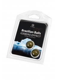 Набор из 2 шариков с массажным маслом Brazilian Balls с ледяным эффектом - Secret Play - купить с доставкой в Краснодаре