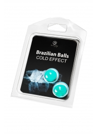 Набор из 2 шариков с массажным маслом Brazilian Balls с охлаждающим эффектом - Secret Play - купить с доставкой в Краснодаре