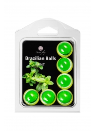 Набор из 6 шариков с массажным маслом Brazilian Balls с ароматом мяты - Secret Play - купить с доставкой в Краснодаре