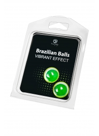 Набор из 2 шариков с массажным маслом Brazilian Balls с эффектом вибрации - Secret Play - купить с доставкой в Краснодаре