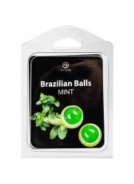 Набор из 2 шариков с массажным маслом Brazilian Balls с ароматом мяты - Secret Play - купить с доставкой в Краснодаре