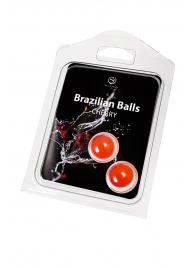 Набор из 2 шариков с массажным маслом Brazilian Balls с ароматом вишни - Secret Play - купить с доставкой в Краснодаре