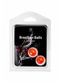 Набор из 2 шариков с массажным маслом Brazilian Balls с ароматом вишни - Secret Play - купить с доставкой в Краснодаре