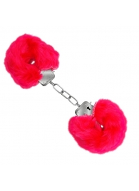 Красные меховые наручники Love с ключиками - Baile - купить с доставкой в Краснодаре
