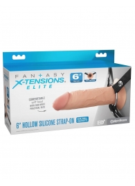 Полый страпон на ремнях 6’’ Hollow Silicone Strap-on - Pipedream - купить с доставкой в Краснодаре