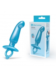 Голубая анальная пробка для массажа простаты Hither Silicone Prostate Plug - 14,3 см. - b-Vibe - в Краснодаре купить с доставкой