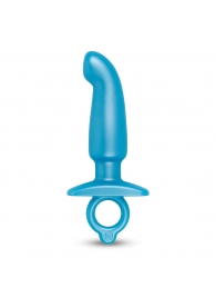 Голубая анальная пробка для массажа простаты Hither Silicone Prostate Plug - 14,3 см. - b-Vibe - в Краснодаре купить с доставкой