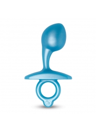 Голубая анальная пробка для массажа простаты Bulb Silicone Prostate Plug - 10,7 см. - b-Vibe - в Краснодаре купить с доставкой