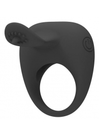 Чёрное эрекционное кольцо с вибрацией и клиторальным язычком - Baile - в Краснодаре купить с доставкой