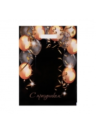 Пакет с вырубной ручкой и принтом в виде шариков (30х40 см) - Сима-Ленд - купить с доставкой в Краснодаре