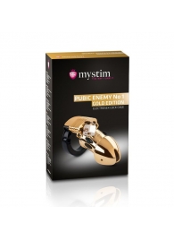 Золотистый пояс верности Pubic Enemy No1 Gold Edition для электростимуляции - MyStim - купить с доставкой в Краснодаре