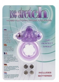 Фиолетовое эрекционное кольцо с вибрацией и рельефным язычком NUBBY CLITORAL PROBE COCKRING - Seven Creations - в Краснодаре купить с доставкой