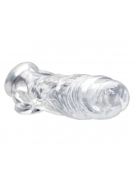 Прозрачная насадка для увеличения члена Realistic Clear Penis Enhancer and Ball Stretcher - 20,3 см. - XR Brands - в Краснодаре купить с доставкой