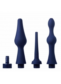 Набор из 3 универсальных насадок для анального душа Universal 3 Piece Silicone Enema Attachment Set - XR Brands - купить с доставкой в Краснодаре