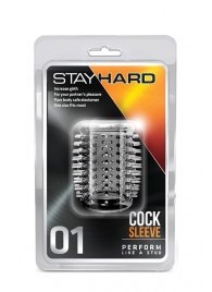 Прозрачная насадка с шипами STAY HARD COCK SLEEVE 01 CLEAR - Blush Novelties - в Краснодаре купить с доставкой
