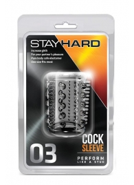 Прозрачная насадка с шипами и шишечками STAY HARD COCK SLEEVE 03 CLEAR - Blush Novelties - в Краснодаре купить с доставкой