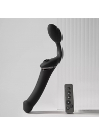 Черный безремневой вибрострапон Strap-On-Me Multi Orgasm Size XL - Strap-on-me - купить с доставкой в Краснодаре