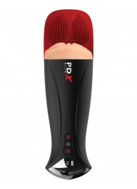 Телесный мастурбатор-вагина в черной колбе с вибрацией Fuck-O-Matic Pro XL - Pipedream - в Краснодаре купить с доставкой