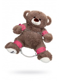 Бондажный набор: бурый мишка с розовыми оковами и наручниками - Pecado - купить с доставкой в Краснодаре