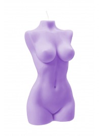 Фиолетовая интерьерная свеча в форме женского торса - 850 гр. - Pecado - купить с доставкой в Краснодаре