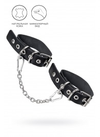 Черные оковы из одного ремешка с люверсами - Pecado - купить с доставкой в Краснодаре