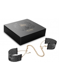 Чёрные дизайнерские наручники Desir Metallique Handcuffs Bijoux - Bijoux Indiscrets - купить с доставкой в Краснодаре