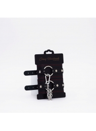 Черно-красные кожаные оковы - Crazy Handmade - купить с доставкой в Краснодаре