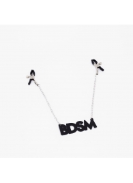 Зажимы на соски с кожаной подвеской BDSM - Crazy Handmade - купить с доставкой в Краснодаре