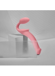 Розовый безремневой страпон Strap-on-me Semi-Realistic Bendable Strap-On size M - Strap-on-me - купить с доставкой в Краснодаре