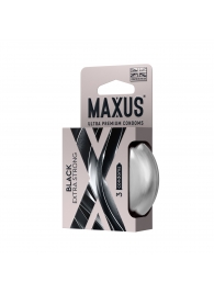 Черные утолщенные презервативы MAXUS Extra Strong с железным кейсом - 3 шт. - Maxus - купить с доставкой в Краснодаре
