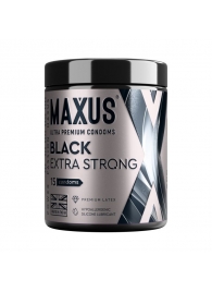 Черные утолщенные презервативы MAXUS Extra Strong с железным кейсом - 15 шт. - Maxus - купить с доставкой в Краснодаре