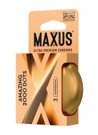 Точечные презервативы MAXUS 2000 Amazing Dots с железным кейсом - 3 шт. - Maxus - купить с доставкой в Краснодаре