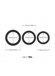 Набор из 3 черных эрекционных колец Stay Hard - Boys of Toys - в Краснодаре купить с доставкой